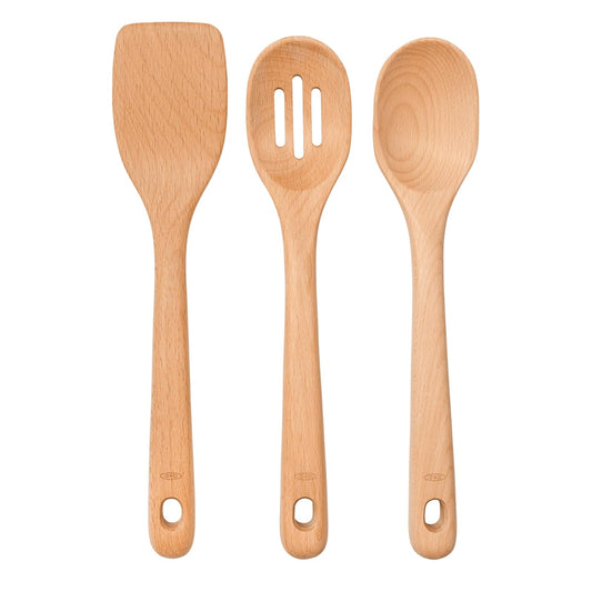 Oxo 1256080 Juego Utensilios Madera, 3 Piezas, Multicolor