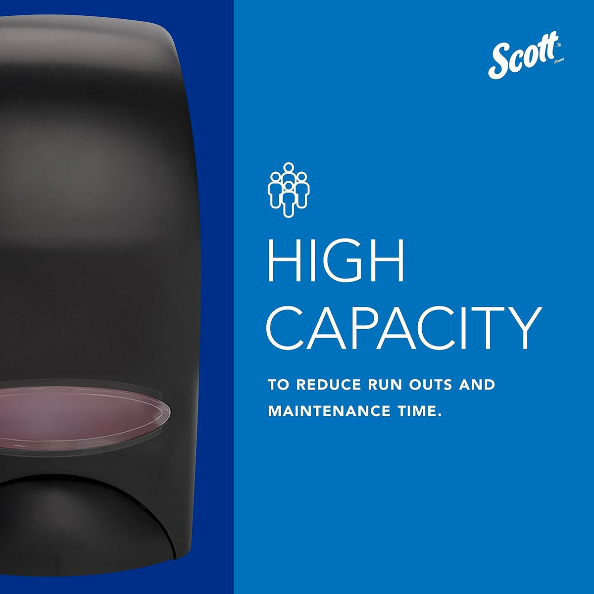 SCOTT® Essential™ Dispensador Manual de jabón y desinfectante de Manos de Alta Capacidad (92145), Negro, Capacidad de 1.0 l, 4.8 x 8.3 x 5.4 Pulgadas (cantidad 1)
