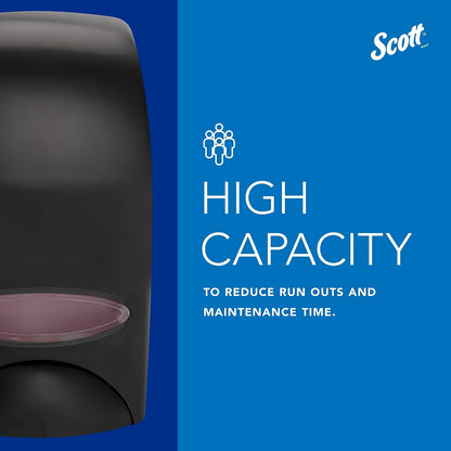 SCOTT® Essential™ Dispensador Manual de jabón y desinfectante de Manos de Alta Capacidad (92145), Negro, Capacidad de 1.0 l, 4.8 x 8.3 x 5.4 Pulgadas (cantidad 1)