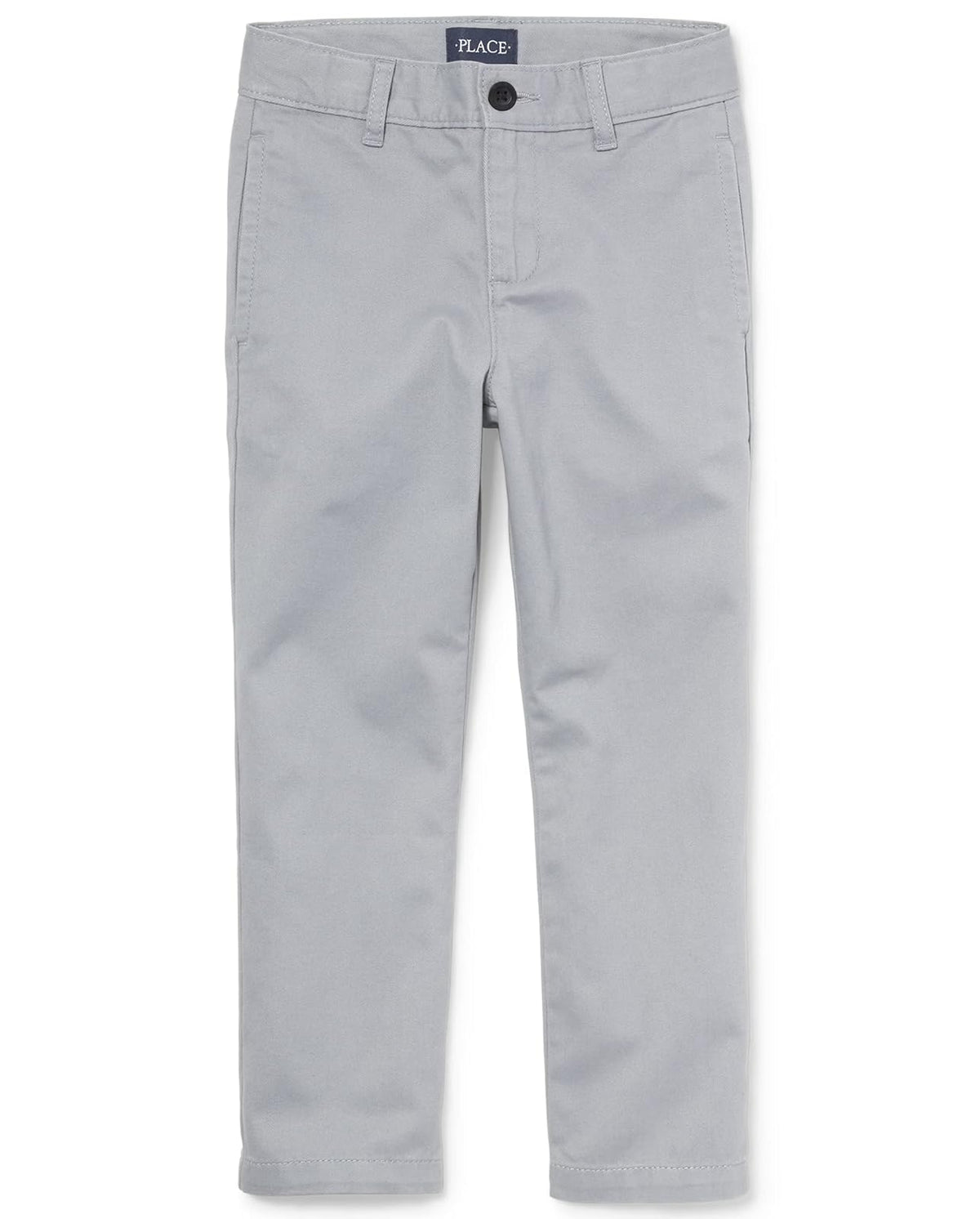 The Children's Place chinos elásticos de sarga para niño - Gris (Fin Gray) - 10 Husky