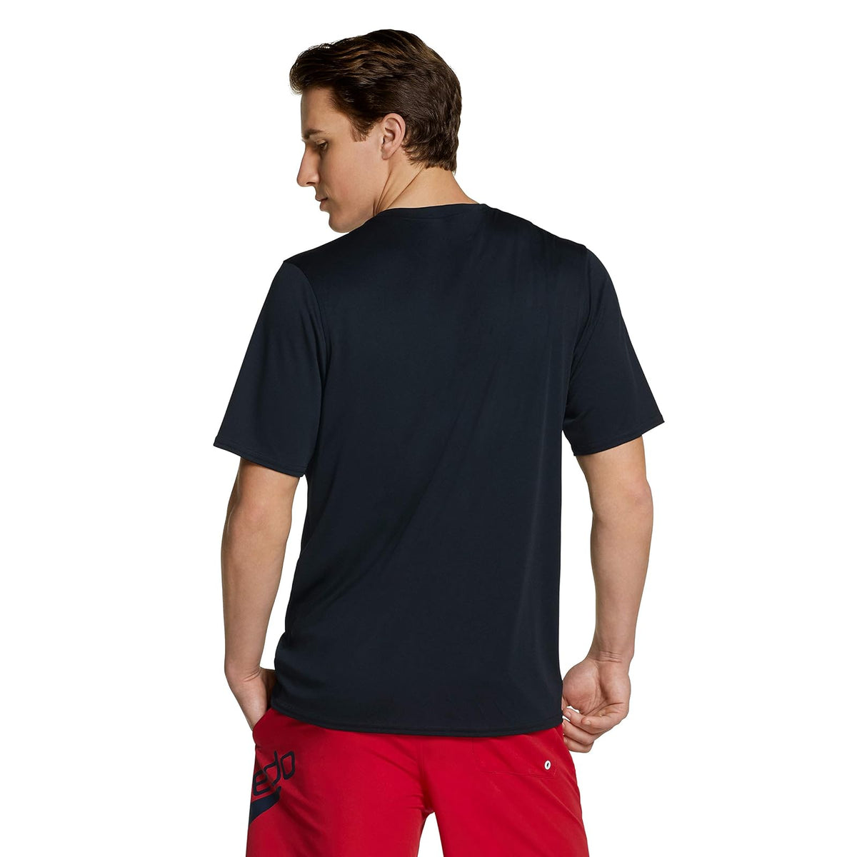 Speedo Camiseta de natación UV Basic Easy Manga Corta Regular Fit Playera contra Sarpullido para Hombre