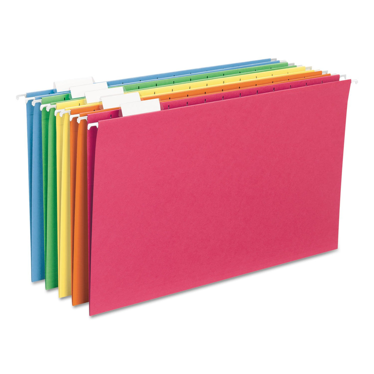 Smead Carpeta colgante con pestaña, pestaña ajustable de 1/5, tamaño legal, colores primarios surtidos, 25 por caja (64159)