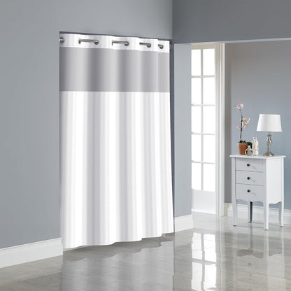 Hookless RBH35MY053 Hookless Victorian Stripe Bright White - Bright White 71"W x 74"L