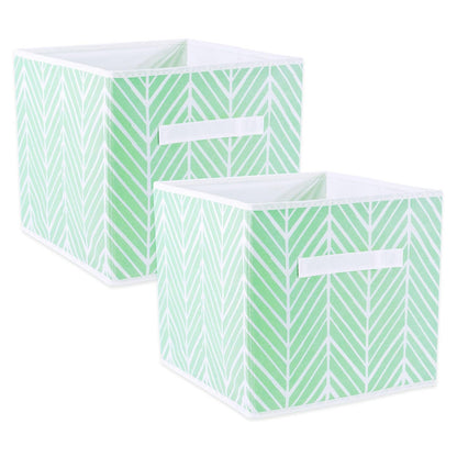 DII Home Essentials de Tela Plegables Recipientes, Espiga Gris - Juego de 2 - 11 "Pequeño - Juego de 2 - Menta