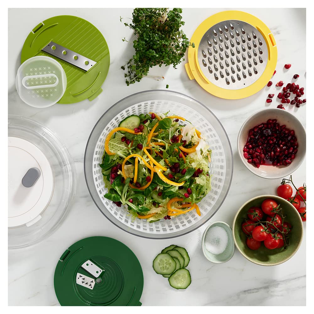 Joseph Joseph Multi-Prep - Juego de preparación de 4 piezas con hilador de ensalada, espiralizador, rebanador y rallador, talla única, multicolor