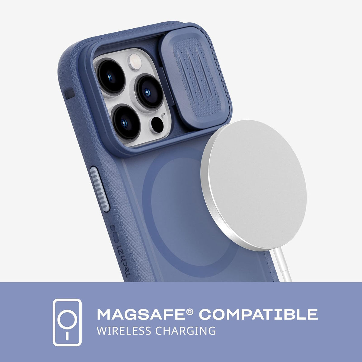 Tech21 iPhone 14 Pro EVO MAX Compatible con MagSafe® - Funda de teléfono Duradera, Resistente y Absorbente de Golpes con Funda y protección FlexShock de 20 pies
