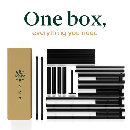 ZINUS - Cama de Plataforma de Metal de 16 Pulgadas, Soporte de Listones de Acero, no Necesita somier, Embalaje ecológico WonderBox, fácil Montaje, Negro, Queen