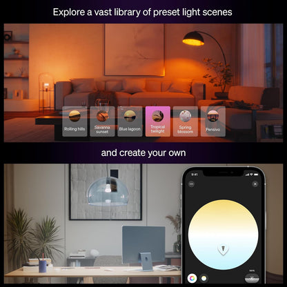 Philips Hue foco LED inteligente A19, color blanco y ambiente de color, base E26, 7,2 W, luz de espectro completo 1000K-20000K, 810 lúmenes, regulable, funciona con Alexa, Google Assistant y Apple