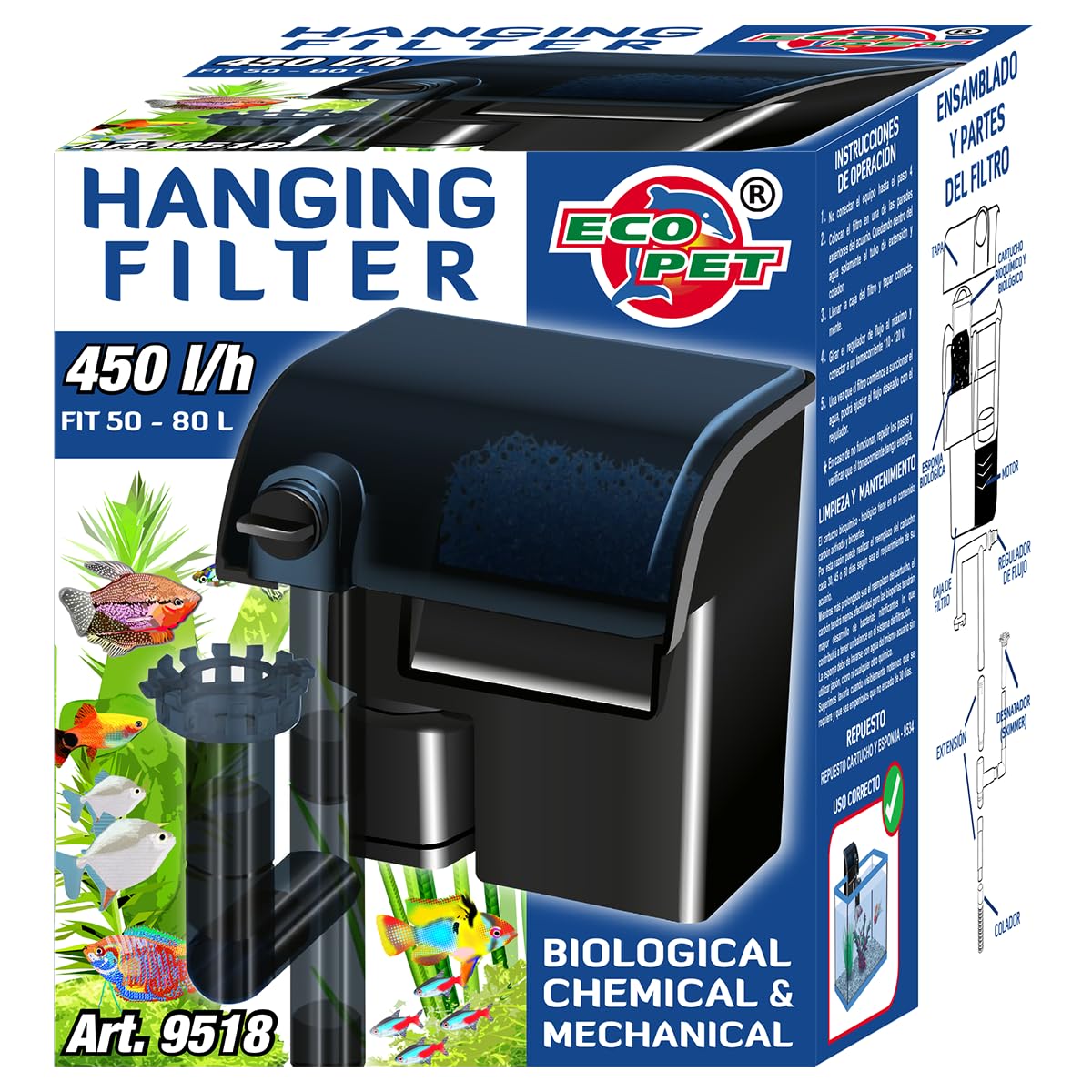 Ecopet 9518 Filtro 450L/H 50-80L