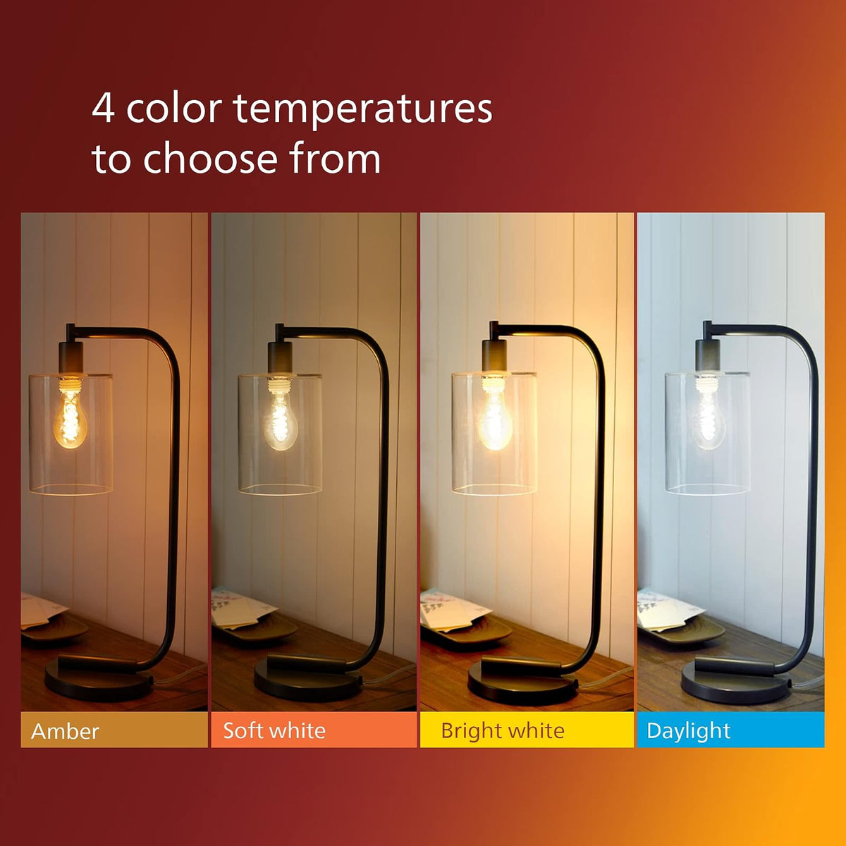Philips LED Foco Filamento LED Espiral - 6.5W A19 estilo Vintage color Ambar