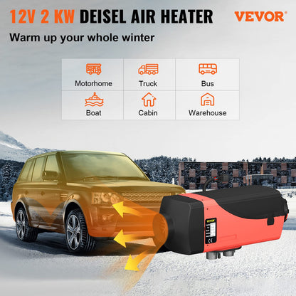 VEVOR Calentador de Aire Diésel 12V 2KW con Silenciador