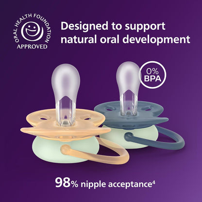 Philips Avent SCF094/10 - Chupón ultra suave, 6-18 m, día/noche, SCF094/10