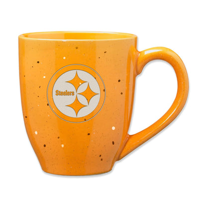 Rico Industries NFL Taza de Café de Cerámica Grabada con Láser, 16 oz - Pittsburgh Steelers Amarillo