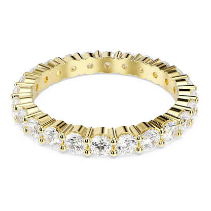 Anillo Swarovski Matrix Vittore, corte redondo, blanco, baño en tono dorado