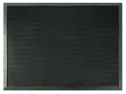 Tapete de Hule Heavy Trafic 60 x 81 cm, Negro, Retiene el Polvo y Agua Gracias a Sus Costillas Limpiadoras, Muy Resistente, para Colocarse en Cualquier Tipo de Entrada.