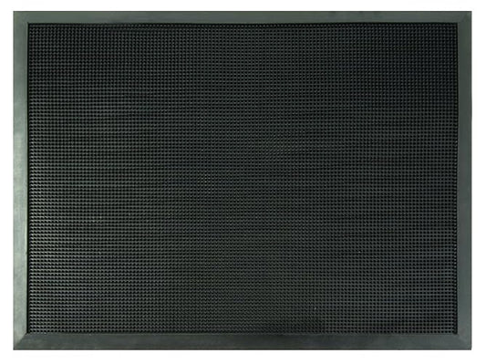 Tapete de Hule Heavy Trafic 60 x 81 cm, Negro, Retiene el Polvo y Agua Gracias a Sus Costillas Limpiadoras, Muy Resistente, para Colocarse en Cualquier Tipo de Entrada.
