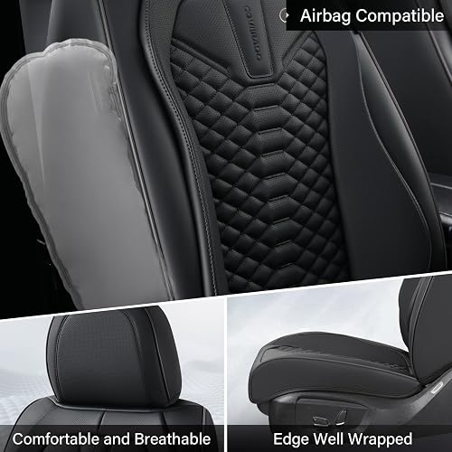 Coverado Fundas de Asiento de Piel, Juego Completo de Fundas de Asiento de Automóvil, Fundas de Asiento de Automóvil, Protector de Asiento de Automóvil, Impermeable, Fundas de Asiento de Automóvil, Asientos