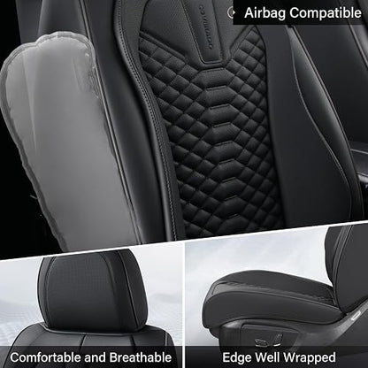 Coverado Fundas de Asiento de Piel, Juego Completo de Fundas de Asiento de Automóvil, Fundas de Asiento de Automóvil, Protector de Asiento de Automóvil, Impermeable, Fundas de Asiento de Automóvil, Asientos