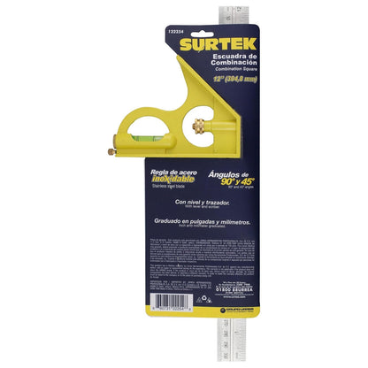 Surtek 122254 Escuadra de Combinación con Mango Zamac 12"