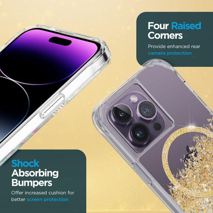 Case-Mate iPhone 14 Pro Case - Karat Marble [10FT Drop Protection] [Compatible with MagSafe] Magnetic Cover with Cute Bling Sparkle for iPhone 14 Pro 6.1", Anti-Scratch, Shock Absorbent, Slim Fit