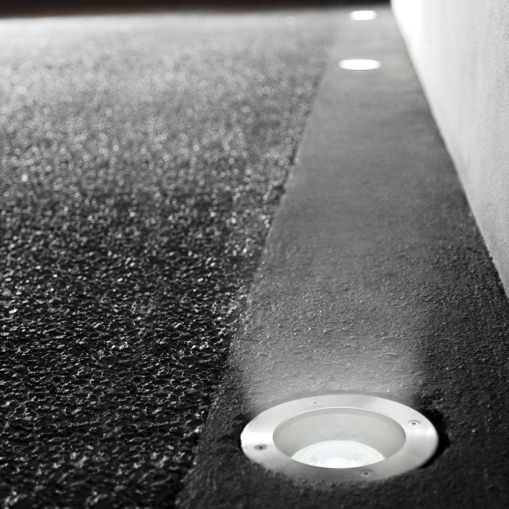 Tecnolite - Lámpara de Piso Exterior para Jardín o Patio Constanza, Emportable con Base E27, Estructura Resistente a la Interperie y la Corrosión, No Incluye Foco Color Satinado