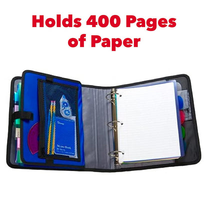 Case-it - Carpeta de apertura de velcro con pestaña abierta – juntas tóricas de 2 pulgadas – Carpeta de archivos expandible de 5 colores – Múltiples bolsillos – Capacidad de 400 hojas – Azul S-826-A