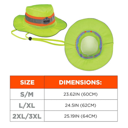 Ergodyne Chill-Its 8935CT gorra de clase evaporativa de alta visibilidad con toalla de refrigeración, pequeña/mediana