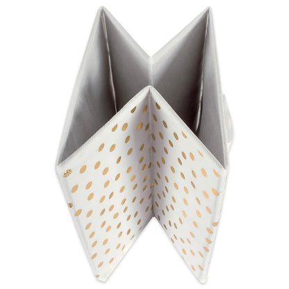 DII plegable cubeta de contenedores de almacenamiento para pequeña de lunares tela Organizadores, Small Cube - Juego de 2, Dots Gold, 1, 1