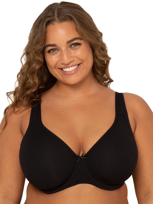 Fruit of the Loom Brasier Deportivo Plus Size de Algodón Sin Relleno - 42D - Black Hue