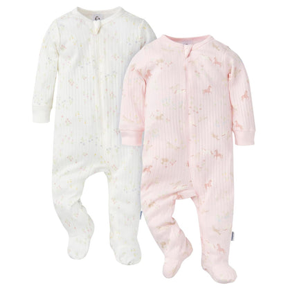 Gerber 2-Pack 2-Way Zip Textured Sleep 'N Play Sleep N' Play Unisex bebé