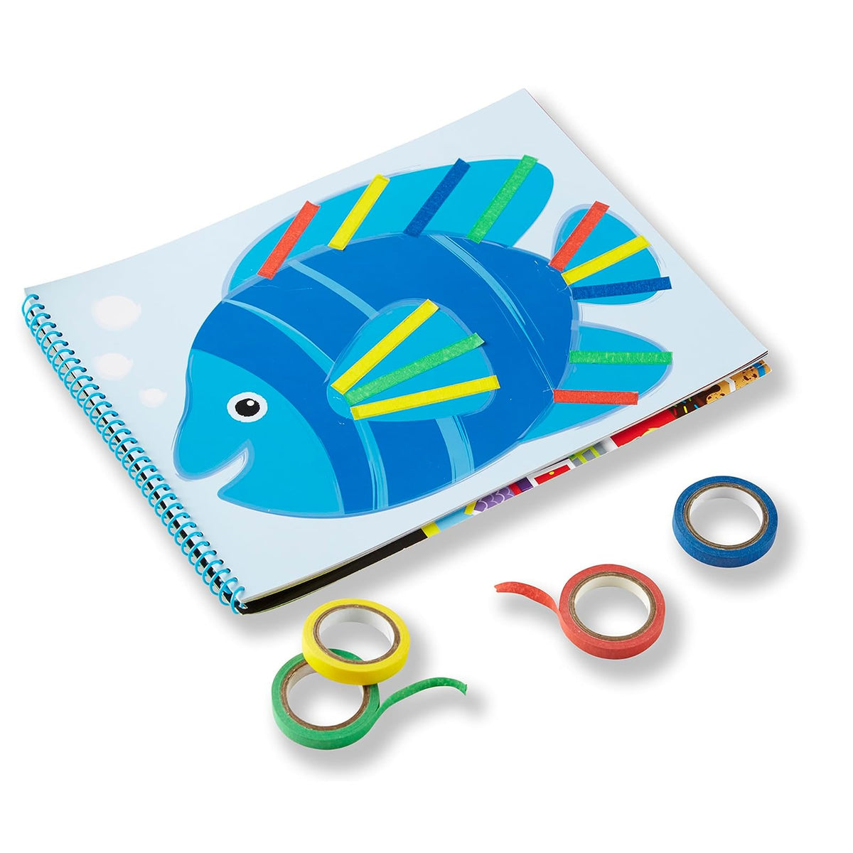 Melissa & Doug Libro de actividades con cintas, contribuye al aprendizaje temprano de habilidades, 4 rollos de cinta de rasgado fácil, resistente encuadernación en espiral, 20 páginas, 27.686 cm alto x 20.066 cm ancho x 1.143 cm largo