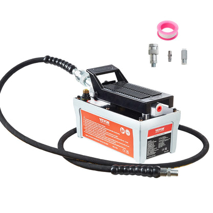 VEVOR - Bomba hidráulica de aire, depósito de 10,000 PSI 1/2 gal, salida de aceite NPT 3/8", entrada NPT 1/4", tubería de 6.6 pies, bomba hidráulica accionada por pie Pedal de aire para máquinas