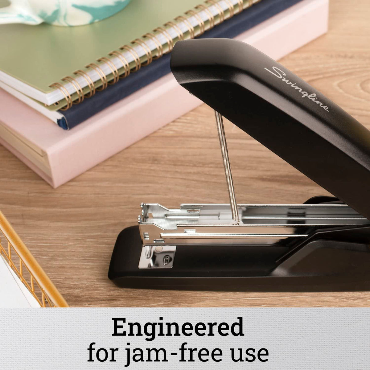 Swingline Grapadora estándar, capacidad de 20 hojas, versión ecológica, sin atascos, paquete de 2, negro (54501)