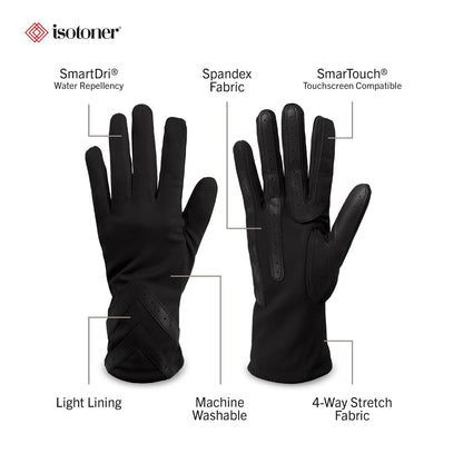 isotoner Guantes de elastano para mujer con visualización táctil para clima frío
