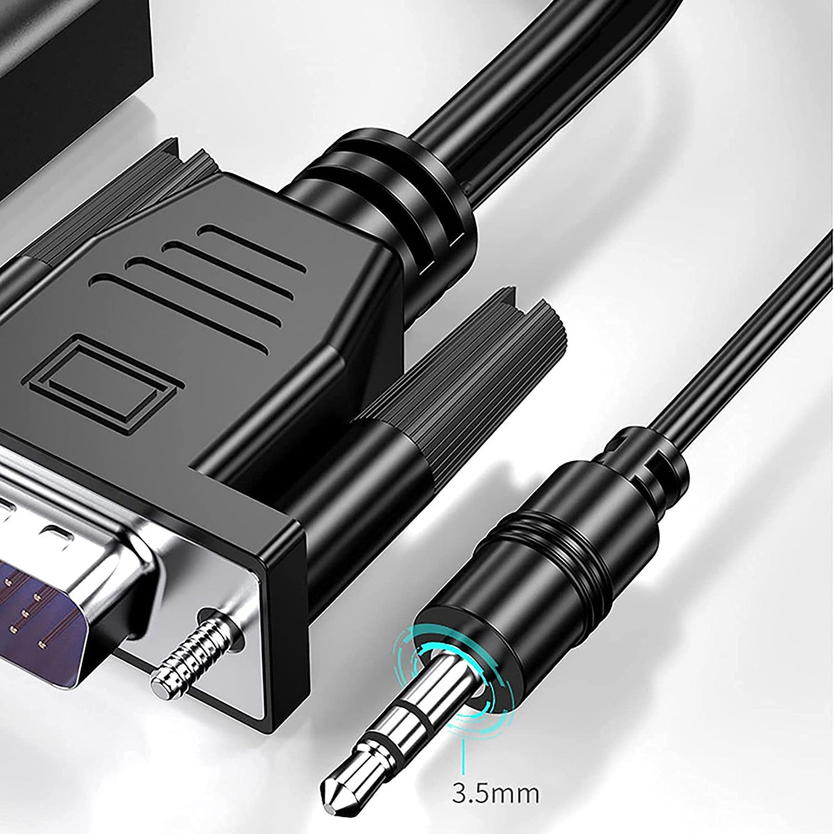 Unicreator Adaptador VGA a HDMI, Convertidor VGA a HDMI Cable Adaptador Digital HD 1080P Video Audio Line Señal analógica para computadora, computadora, computadora, portátil, PC, Monitor, proyector
