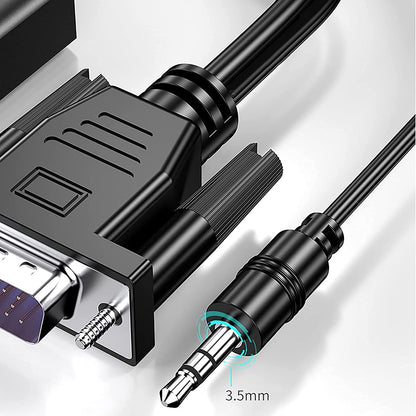 Unicreator Adaptador VGA a HDMI, Convertidor VGA a HDMI Cable Adaptador Digital HD 1080P Video Audio Line Señal analógica para computadora, computadora, computadora, portátil, PC, Monitor, proyector