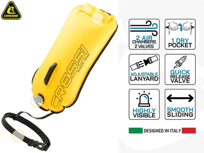 Cressi Glide Pro Flotadores e inflables para Piscina, Amarillo, 28 litros