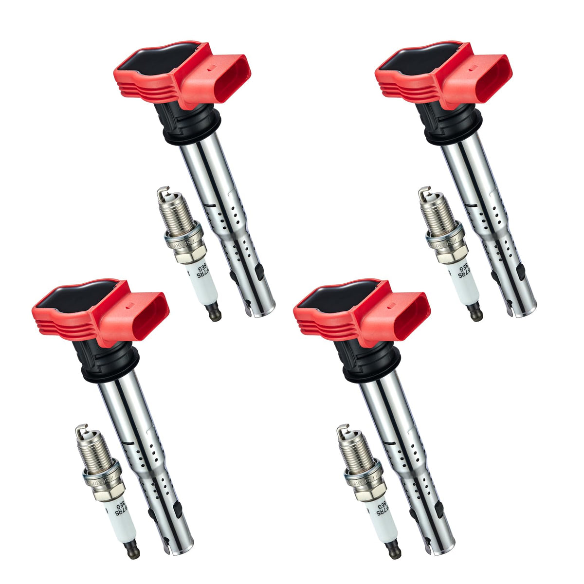 BDFHYK BD-05-07513-CK Bobina de Encendido UF529 y Bujías de Iridio para Audi A3/A4/A5/Q5/TT, VW 1.8L/2.0L L4/3.0L/3.2L V6