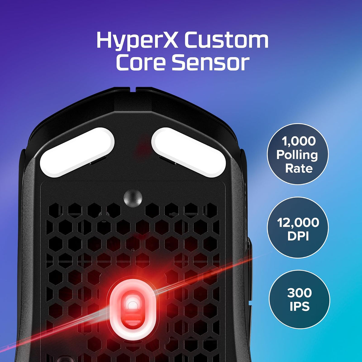 HyperX Pulsefire Haste 2 Core Wireless - Mouse para Juegos de PC, batería de Larga duración, Ligero, Sensor de núcleo Personalizado, conectividad inalámbrica Dual, Color Blanco