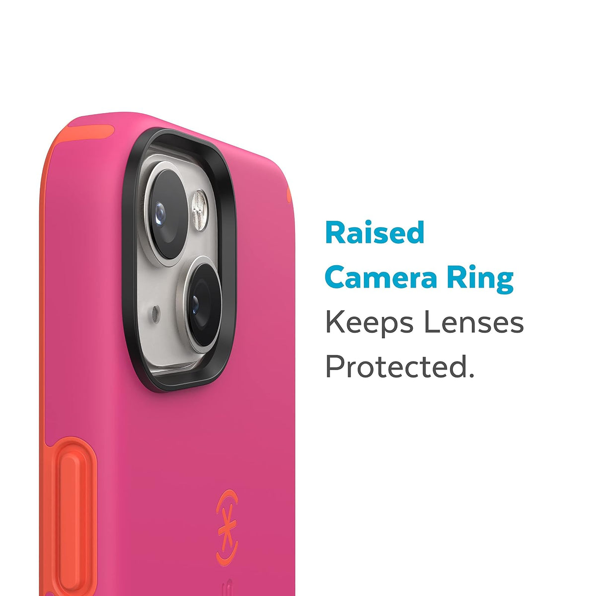 Speck CandyShell Pro - Funda para iPhone de 6.1 Pulgadas, Color Rosa y Rojo energético, Delgada, protección contra caídas, Resistente a arañazos, Tacto Suave, Doble Capa