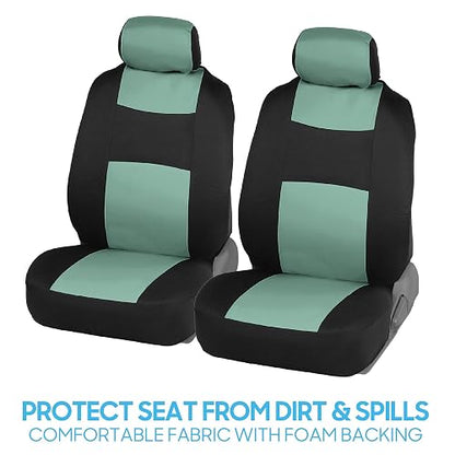 BDK PolyPro Juego Completo de Fundas para Asiento, Banco Dividido Delantero y Trasero, Menta/Negro