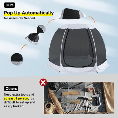 Alvantor - Toldo de Tienda de campaña desplegable para 4 a 6 Personas con mosquitero, Espacio de visualización para Camping, Tienda de campaña al Aire última intervensión, cenador instantáneo para