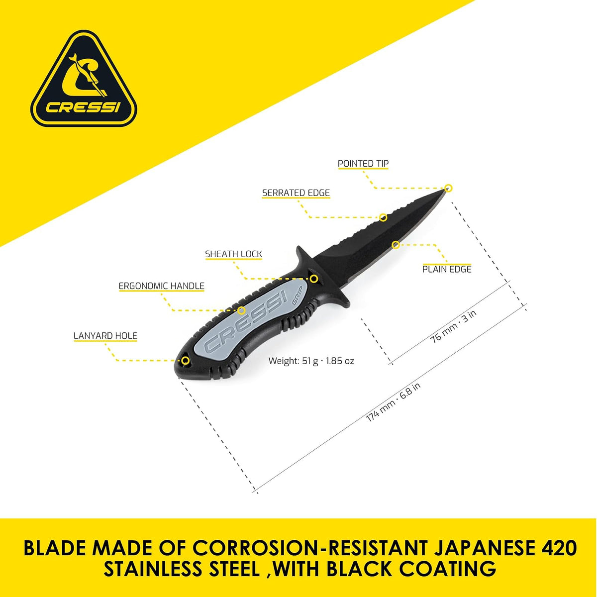 Cressi Grip Spear negro