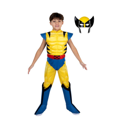 MARVEL Wolverine Official Youth Halloween Costume - Premium Quality Padded Jumpsuit with Plastic Mask