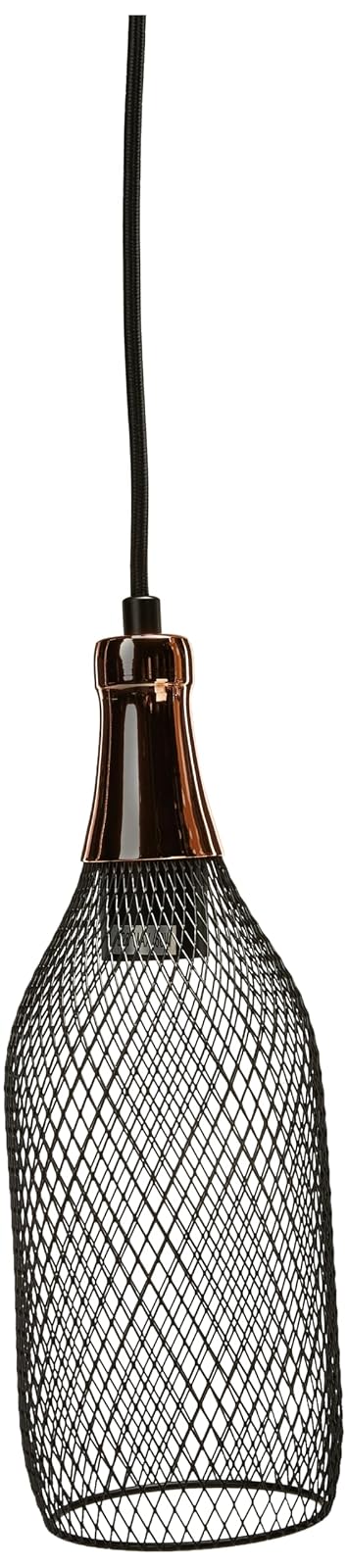 Philco Luminario Luxor Ebonix Oro Rosa. Cuerpo de metal negro y canope en oro rosa para suspender, base E26, acabado en cromo birllante, exclusivo para interiores. Cable de suspensión de 1 metro