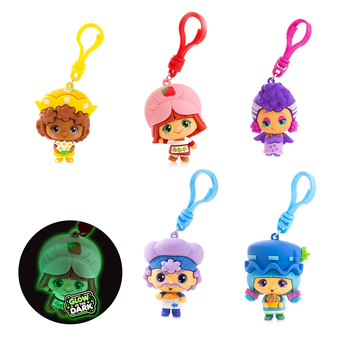 The Loyal Subjects - Llavero con diseño de Pastel de Fresa con Aroma Dulce de 2.5 Pulgadas, Paquete de 3 Unidades – Recibe 3 Bolsas para ciegas misteriosas Cheebee Llavero/Mochila/Cifras de Clip