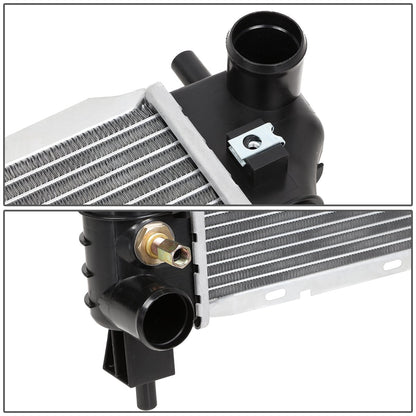 DNA Motoring OEM-RA-1488 Black Aluminum Cooling Radiator Compatible with 94-96 Mustang, 24" W X 14-7/8" H x 1" D, 1-1/2" Inlet, 1-3/4" Outlet