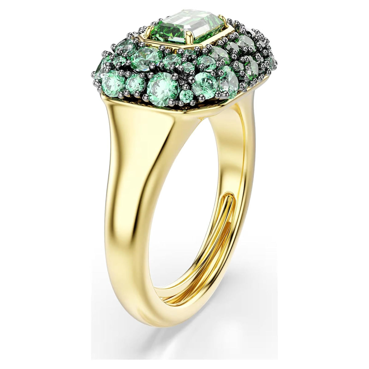 Anillo de cóctel Sublima, Talla octogonal, Verde, Acabado en oro de 18 quilates
