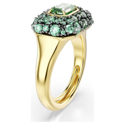 Anillo de cóctel Sublima, Talla octogonal, Verde, Acabado en oro de 18 quilates