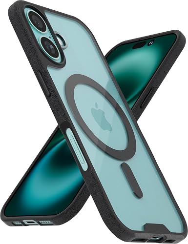 Smartish® - Funda magnética para iPhone 16, Compatible con MagSafe [Ligera + Protectora], Funda de Agarre Delgada y Delgada con Forro de Microfibra para Apple iPhone 16, Color Negro Claro